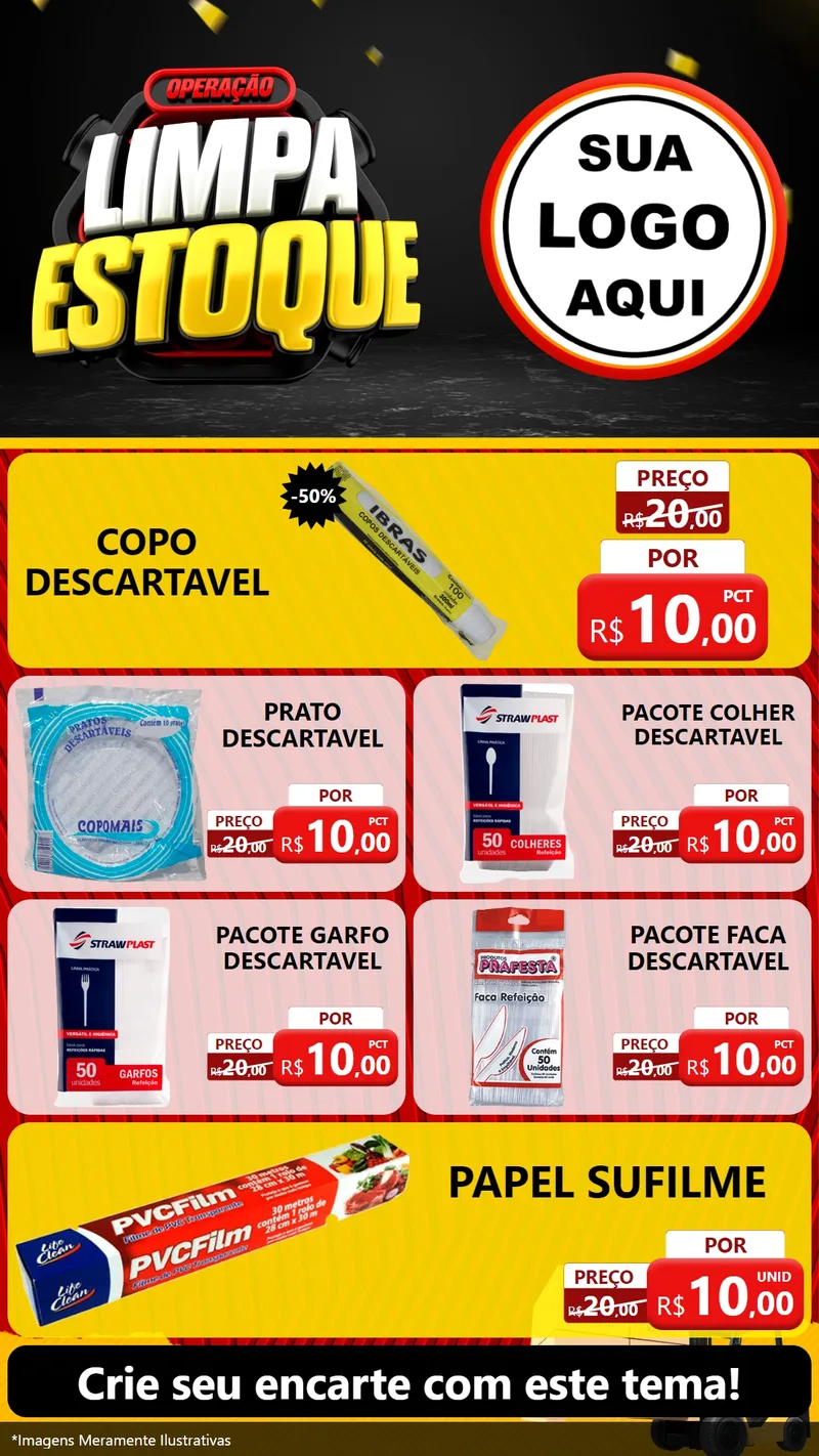 Modelo de TV para TV Vertical com o tema Operação Limpa Estoque para Embalagens