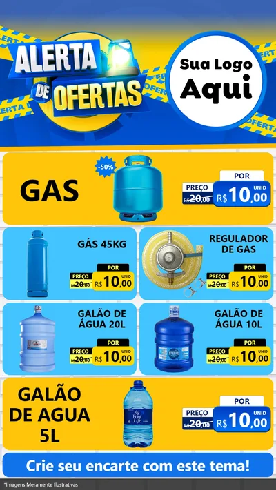Modelo de TV para TV Vertical com o tema Alerta de Ofertas para Água e gás