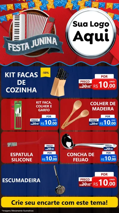 Modelo de TV para TV Vertical com o tema Festa Junina para Utilidades Domésticas