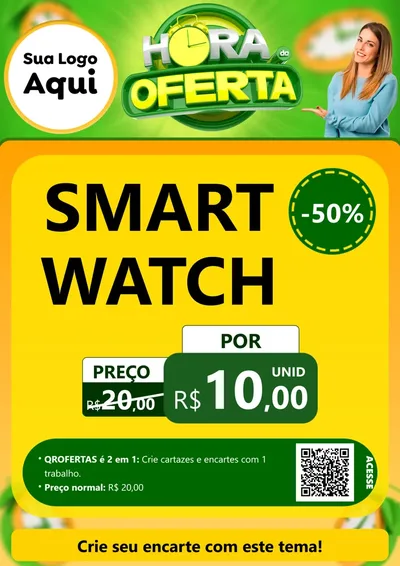 Modelo de Cartaz para Cartaz A4 Vertical com o tema Hora da Oferta para Informática