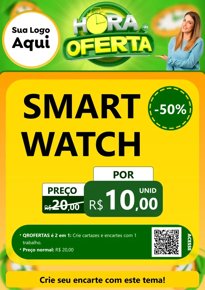 Modelo de Cartaz para Cartaz A4 Vertical com o tema Hora da Oferta para Informática