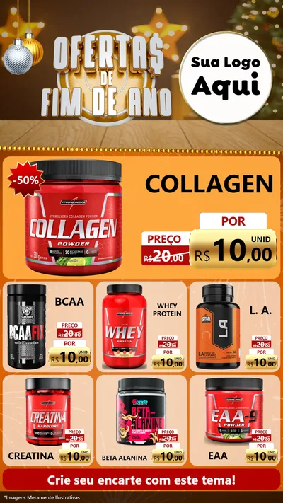 Modelo de Rede Social para Stories com o tema Ofertas de Fim de Ano para Suplementos alimentares