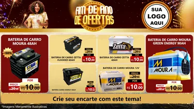 Modelo de TV para TV Horizontal com o tema Fim de Ano de Ofertas para Baterias Elétricas