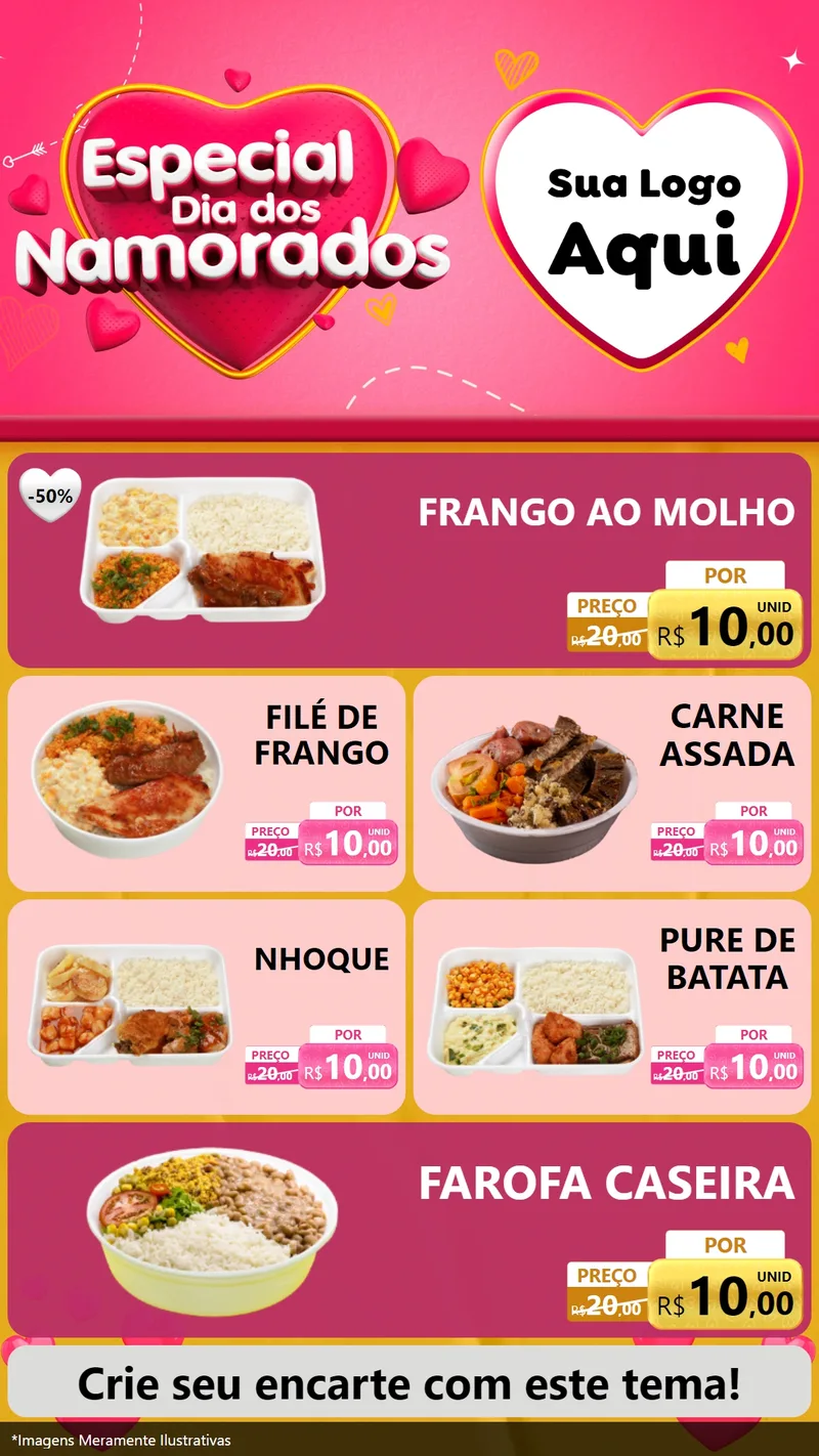 Modelo de TV para TV Vertical com o tema Especial Dia dos Namorados para Restaurante
