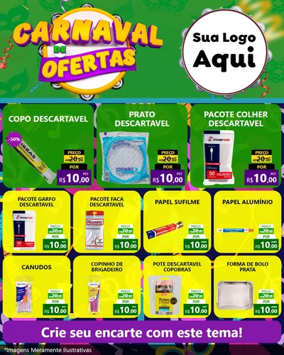 Modelo de Rede Social para Feed Instagram com o tema Carnaval de Ofertas para Embalagens
