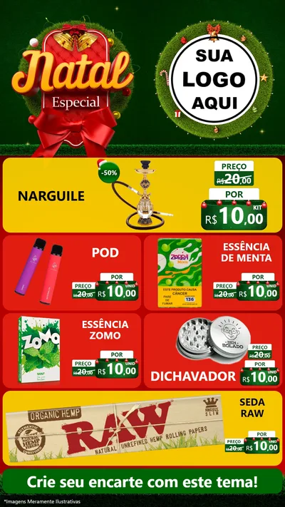 Modelo de TV para TV Vertical com o tema Natal Especial para Tabacaria
