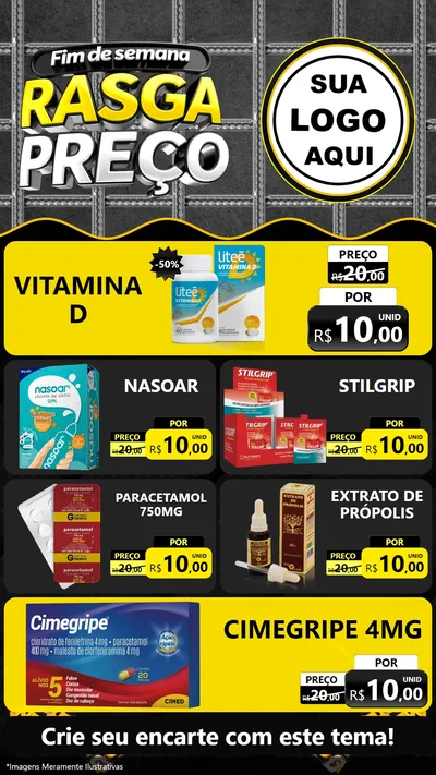 Modelo de TV para TV Vertical com o tema Fim de Semana Rasga Preço para Farmácia