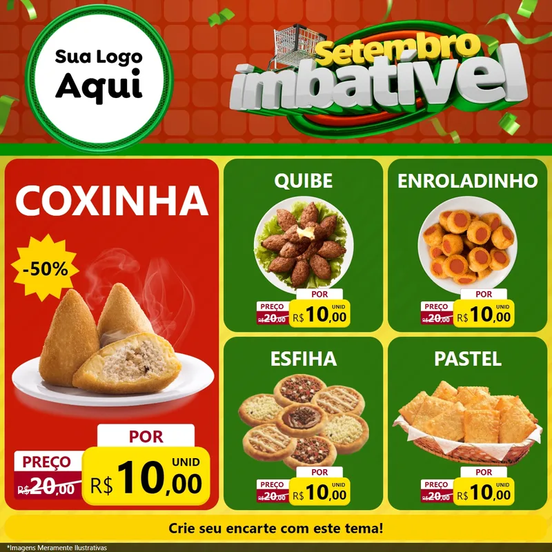 Modelo de Rede Social para Feed Facebook com o tema Setembro Imbatível para Salgadaria