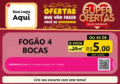 Modelo de Cartaz para Cartaz A4 Horizontal com o tema Dia dos Namorados para Móveis e Eletro