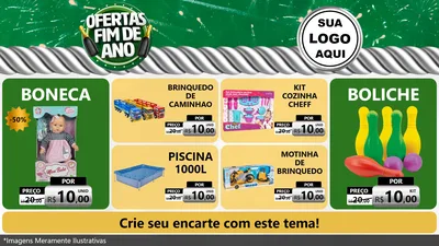Modelo de TV para TV Horizontal com o tema Ofertas Fim de Ano para Brinquedos