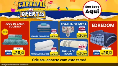 Modelo de TV para TV Horizontal com o tema Carnaval de Ofertas para Cama, Mesa e Banho