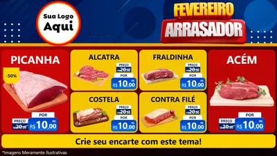 Modelo de TV para TV Horizontal com o tema Fevereiro Arrasador para Açougue