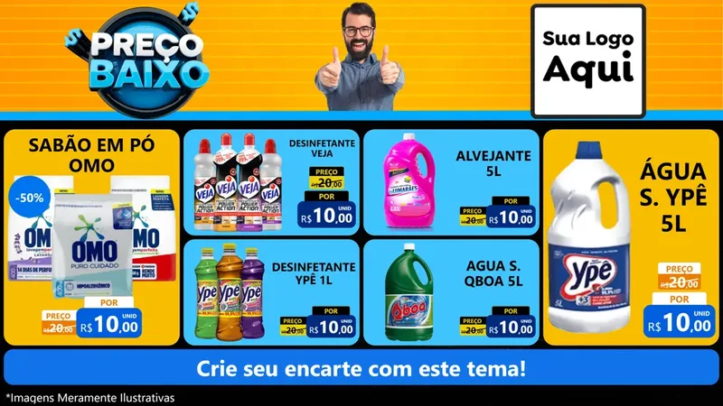 Modelo de TV para TV Horizontal com o tema Preço Baixo para Produtos de Limpeza