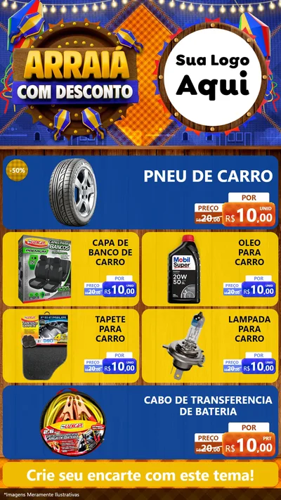 Modelo de TV para TV Vertical com o tema Arraiá Com Desconto para Auto peças