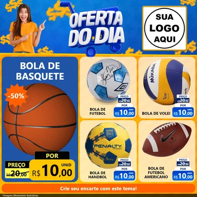 Modelo de Rede Social para Feed Facebook com o tema Oferta do Dia para Artigos Esportivos