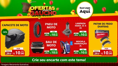 Modelo de TV para TV Horizontal com o tema Ofertas Semana Do Gaúcho para Moto peças