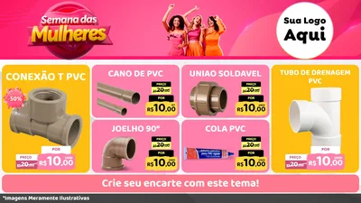 Modelo de TV para TV Horizontal com o tema Semana das Mulheres para Tubos e conexões