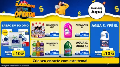 Modelo de TV para TV Horizontal com o tema Sabadou de Ofertas para Produtos de Limpeza