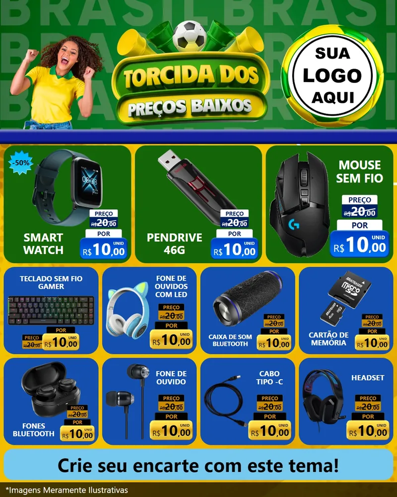 Modelo de Rede Social para Feed Instagram com o tema Torcida dos Preços Baixos para Informática