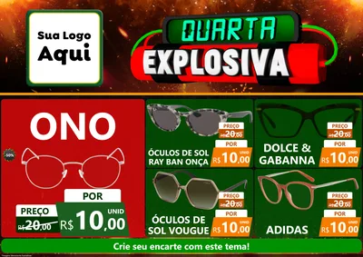 Modelo de Encarte para Encarte A4 Horizontal com o tema Quarta Explosiva para Óticas