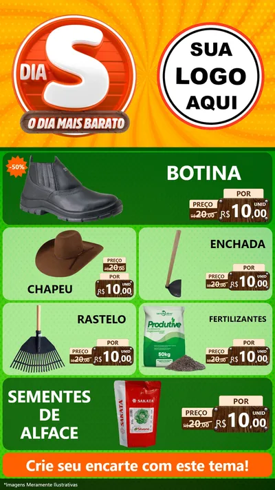 Modelo de TV para TV Vertical com o tema Dia S - O Dia Mais Barato para Agropecuária