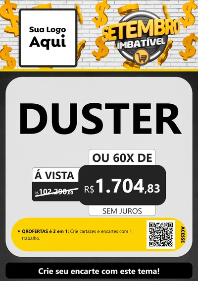 Modelo de Cartaz para Cartaz A4 Vertical com o tema Setembro Imbatível para Concessionaria de Carros