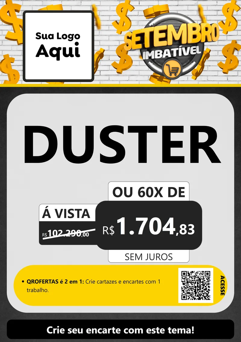 Modelo de Cartaz para Cartaz A4 Vertical com o tema Setembro Imbatível para Concessionaria de Carros