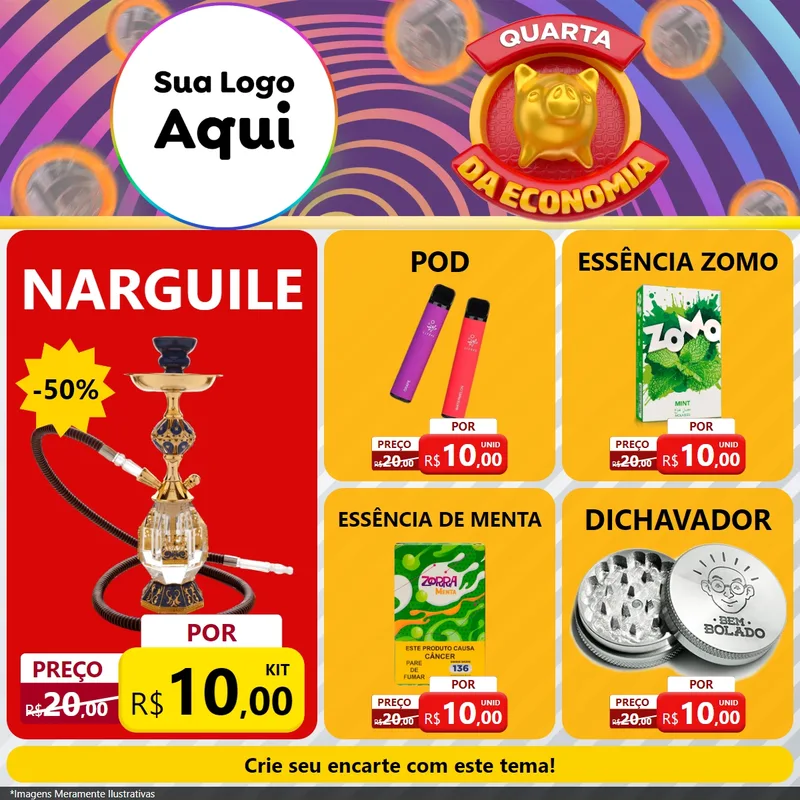 Modelo de Rede Social para Feed Facebook com o tema Quarta da Economia para Tabacaria