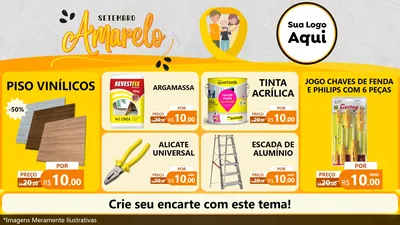 Modelo de TV para TV Horizontal com o tema Setembro Amarelo para Material para Construção