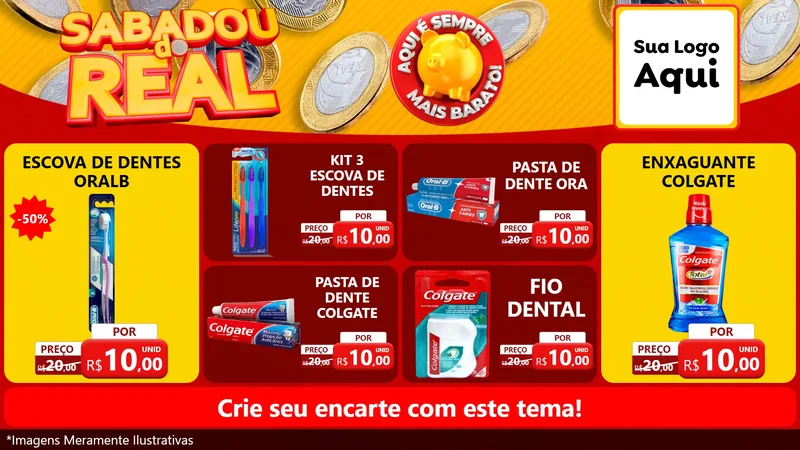 Modelo de TV para TV Horizontal com o tema Sabadou do Real para Higiene Pessoal