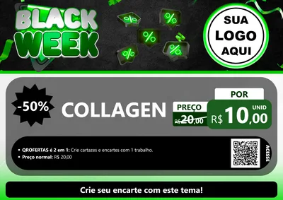 Modelo de Cartaz para Cartaz A4 Horizontal com o tema Black Week para Suplementos alimentares