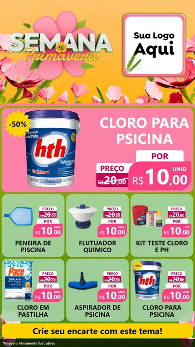 Modelo de Rede Social para Stories com o tema Semana da Primavera para Produtos para Piscina