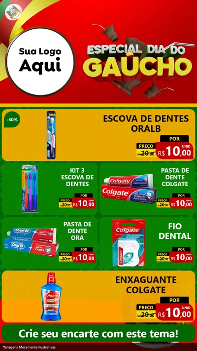 Modelo de TV para TV Vertical com o tema Especial Dia do Gaúcho para Higiene Pessoal