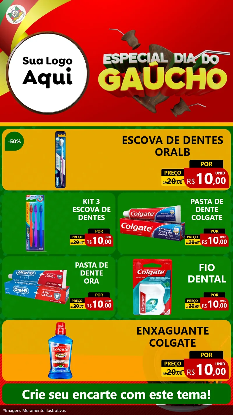 Modelo de TV para TV Vertical com o tema Especial Dia do Gaúcho para Higiene Pessoal