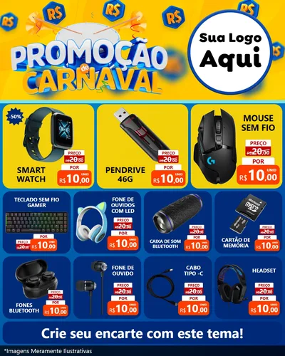 Modelo de Rede Social para Feed Instagram com o tema Promoção de Carnaval para Informática