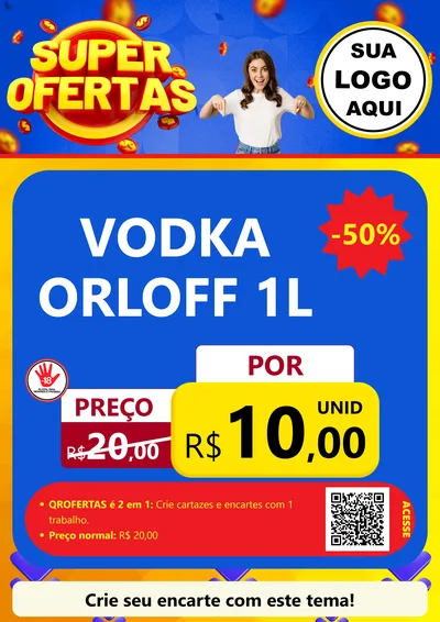 Modelo de Cartaz para Cartaz A4 Vertical com o tema Super Ofertas para Distribuidora de bebidas