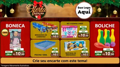 Modelo de TV para TV Horizontal com o tema Ofertas Natalina para Brinquedos