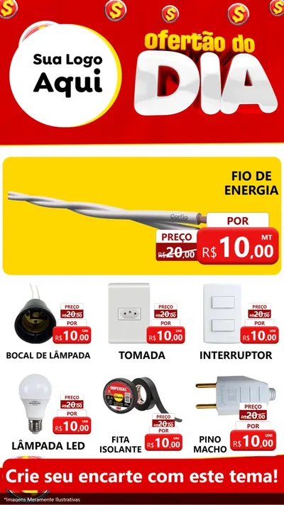 Modelo de Rede Social para Stories com o tema Ofertão do dia para Materiais Elétricos