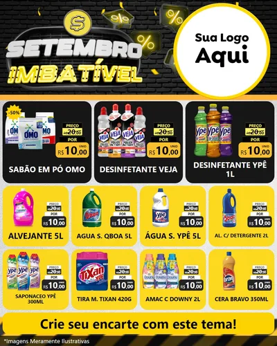 Modelo de Rede Social para Feed Instagram com o tema Setembro Imbatível para Produtos de Limpeza