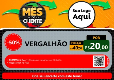 Modelo de Cartaz para Cartaz A4 Horizontal com o tema Mês do Cliente para Ferragens