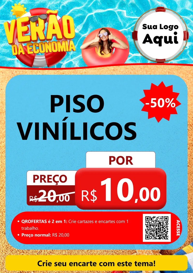 Modelo de Cartaz para Cartaz A4 Vertical com o tema Verão da Economia para Material para Construção