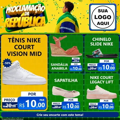 Modelo de Rede Social para Feed Facebook com o tema Proclamação da República para Calçados