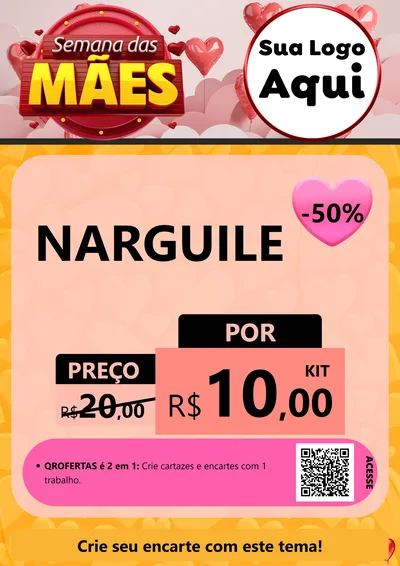 Modelo de Cartaz para Cartaz A4 Vertical com o tema Semana das Mães para Tabacaria