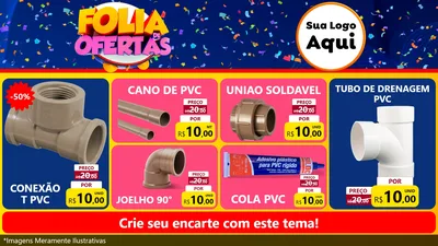 Modelo de TV para TV Horizontal com o tema Folia de Ofertas para Tubos e conexões