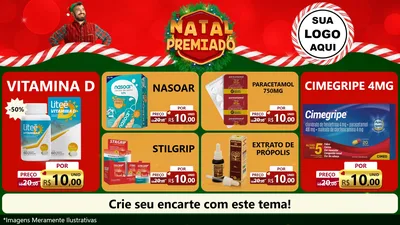 Modelo de TV para TV Horizontal com o tema Natal Premiado para Farmácia