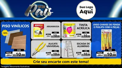Modelo de TV para TV Horizontal com o tema Sorteio Dia Dos Pais para Material para Construção