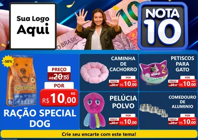 Modelo de Encarte para Encarte A4 Horizontal com o tema Nota 10 para Pet Shop