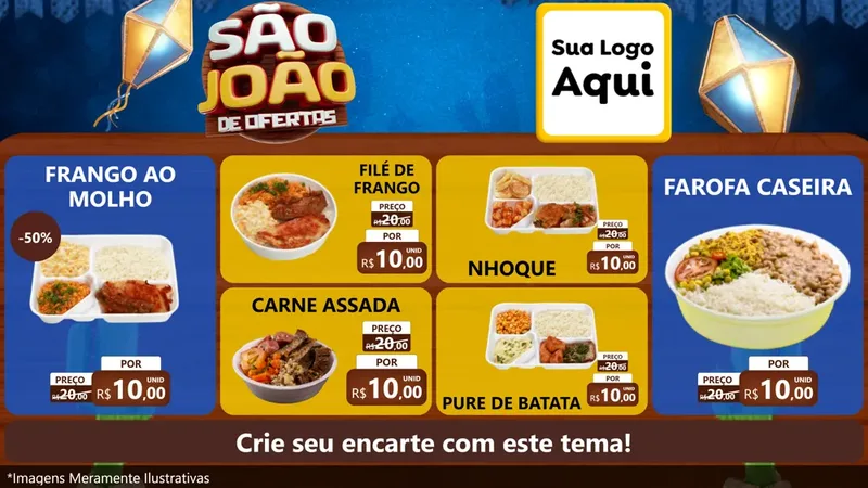 Modelo de TV para TV Horizontal com o tema São João Ofertas Imbatíveis! - Junina para Restaurante