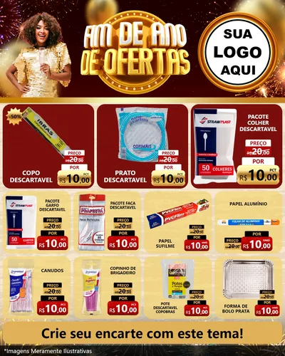 Modelo de Rede Social para Feed Instagram com o tema Fim de Ano de Ofertas para Embalagens