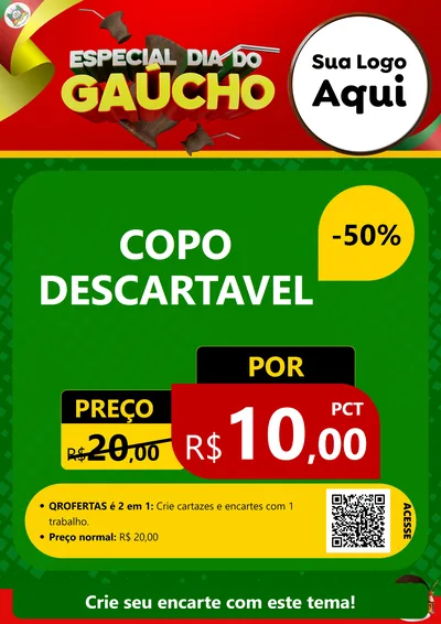 Modelo de Cartaz para Cartaz A4 Vertical com o tema Especial Dia do Gaúcho para Embalagens